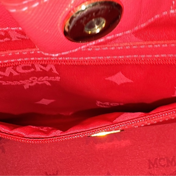 MCM Vibrant Pink Shoulder Bag with Gold Accents with COA - Picture 7 of 16